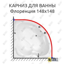 Карниз для ванны Radomir Флоренция 148х148 Усиленный 20 мм MrKARNIZ